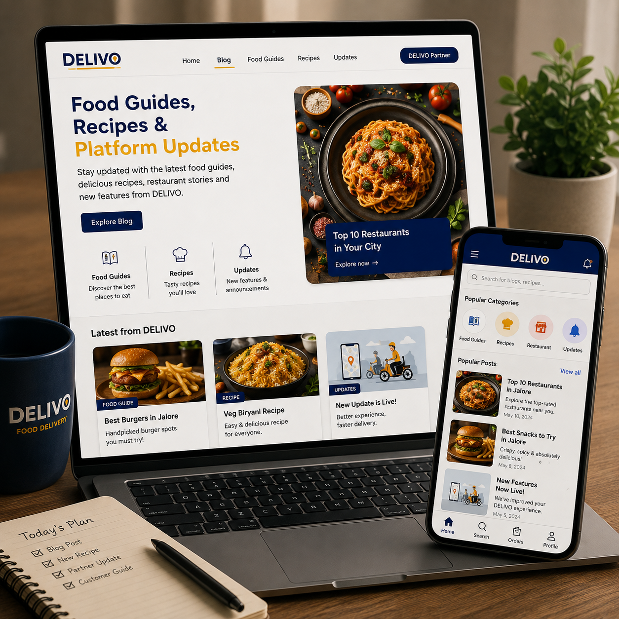 DELIVO food guides recipes and platform updates