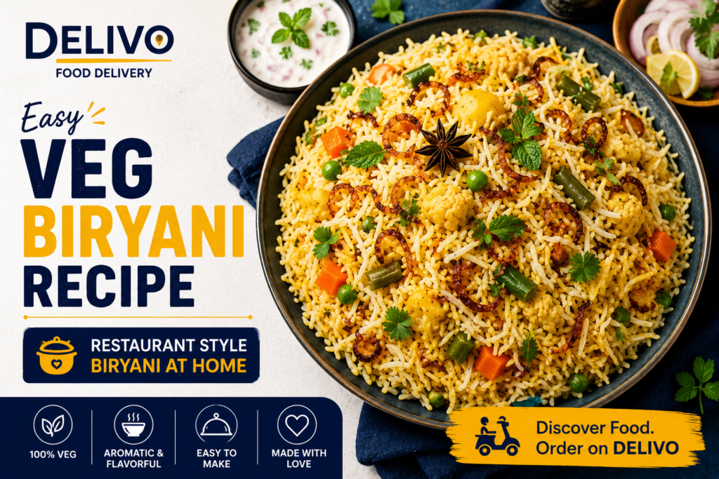 easy veg biryani recipe with basmati rice and vegetables