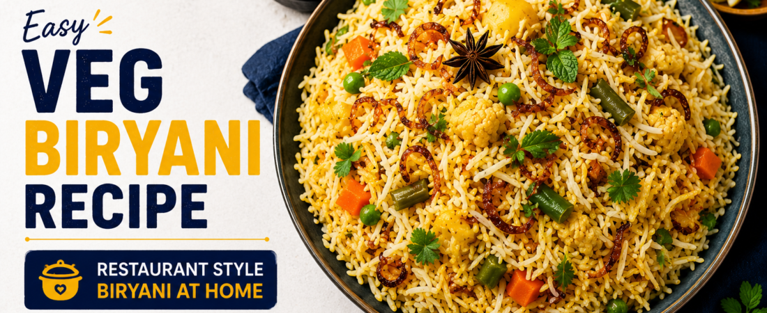 Easy Veg Biryani Recipe – Restaurant Style Biryani at Home